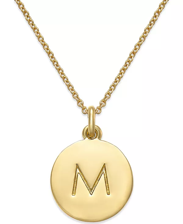 Ожерелье с подвеской в виде инициалов, позолоченное 12 карат, 17 дюймов + удлинитель 3 дюйма Kate Spade New York, m