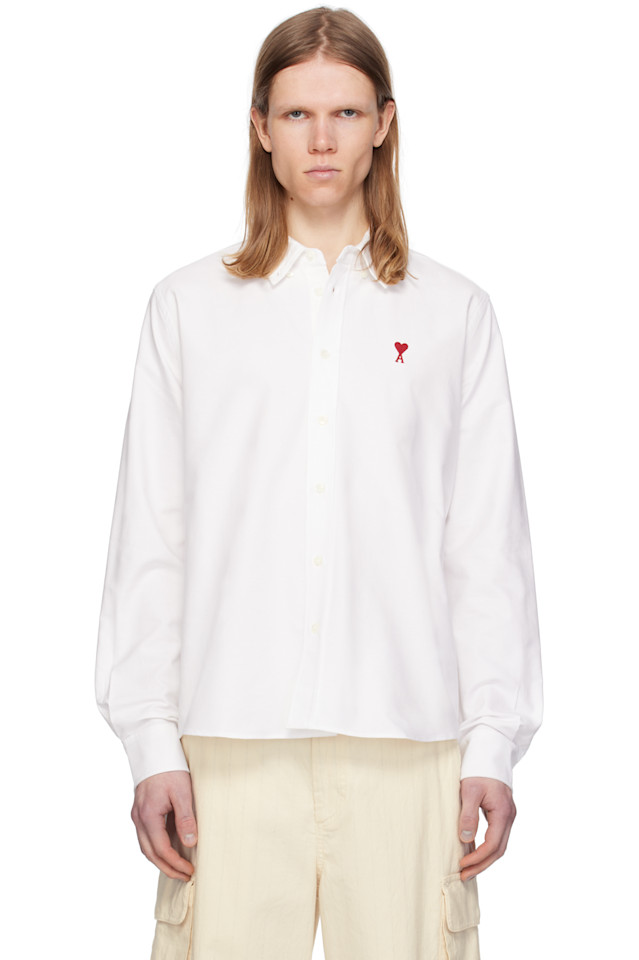 Хлопковая рубашка на пуговицах ami de coeur Ami Paris, белый
Хлопковая рубашка на пуговицах ami de coeur Ami Paris, белый