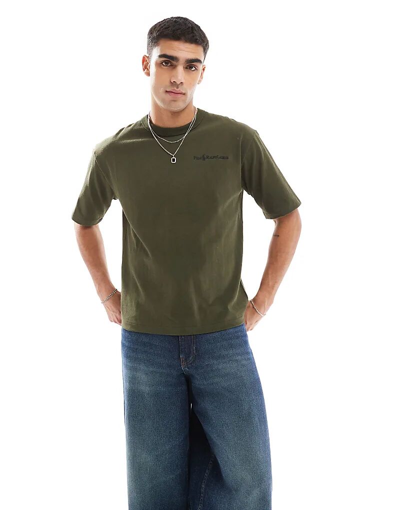 Футболка свободного кроя большого размера с логотипом игрока в стиле скрипта темно-зеленого цвета Polo Ralph Lauren 
Футболка свободного кроя большого размера с логотипом игрока в стиле скрипта темно-зеленого цвета Polo Ralph Lauren