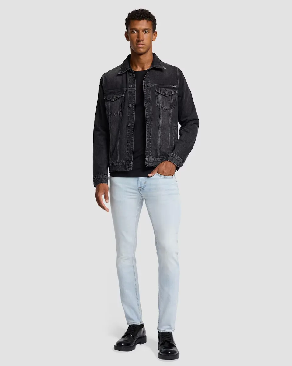 Мужские узкие джинсы средней посадки светло-голубого цвета 7 For all mankind, светло-голубой
Мужские узкие джинсы средней посадки светло-голубого цвета 7 For all mankind, светло-голубой