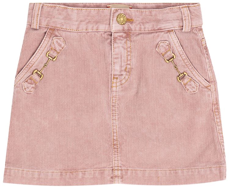 Детская вельветовая юбка Gucci с пряжкой в виде конской уздечки, розовая
Детская вельветовая юбка Gucci с пряжкой в виде конской уздечки, розовая