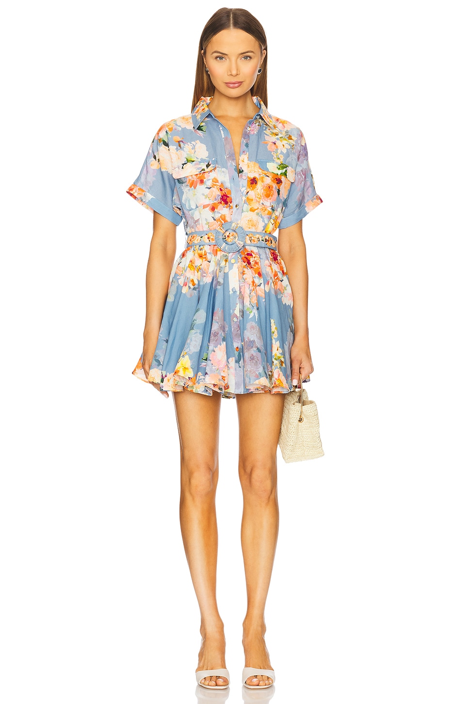 Короткое платье с ремнем на пряжке Hemant And Nandita, blue floral
Короткое платье с ремнем на пряжке Hemant And Nandita, blue floral