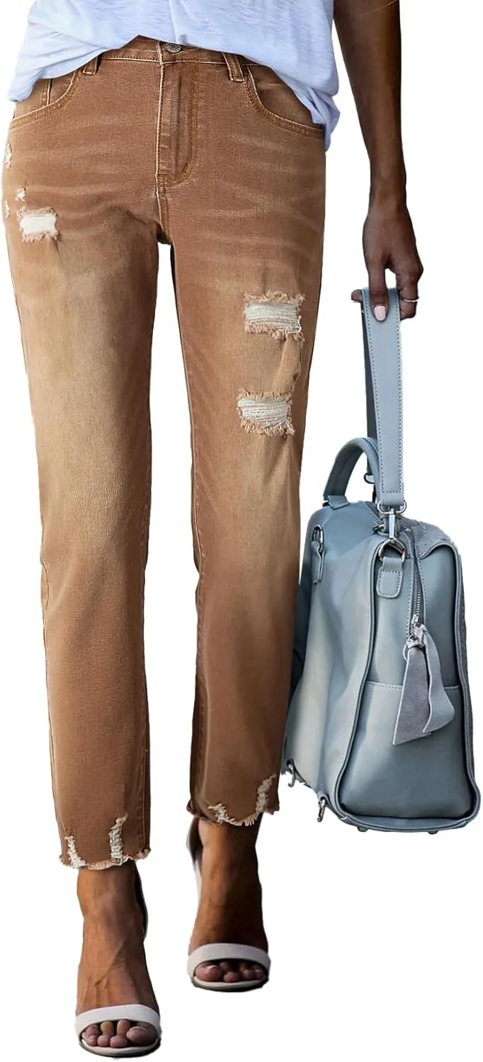 EVALESS Женские джинсы с высокой посадкой, утягивающие живот, прямые, с потертостями
EVALESS Женские джинсы с высокой посадкой, утягивающие живот, прямые, с потертостями