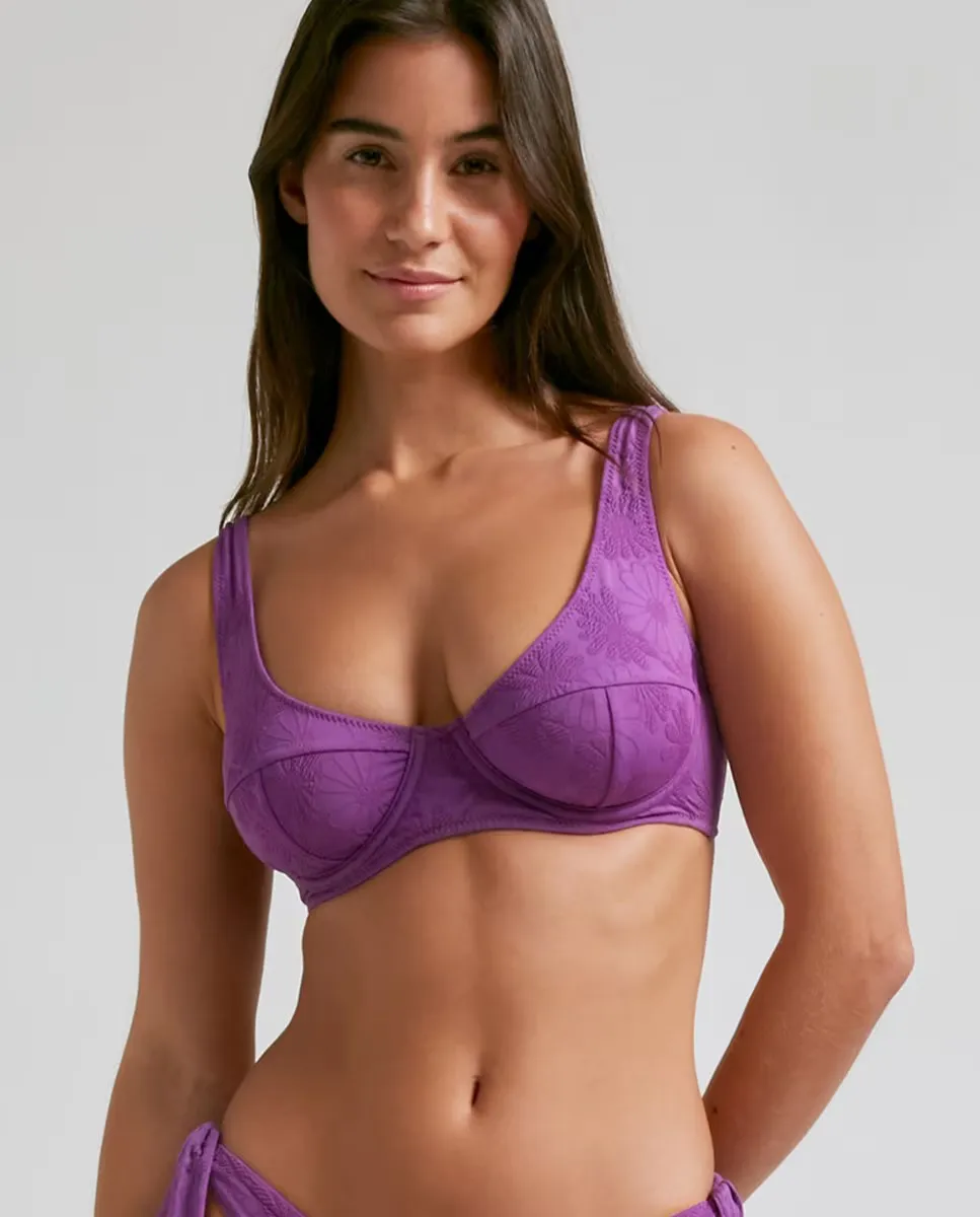 Структурированный бюстгальтер бикини Balconette Comfy Violet с регуляторами Robin Collection, цвет Lila