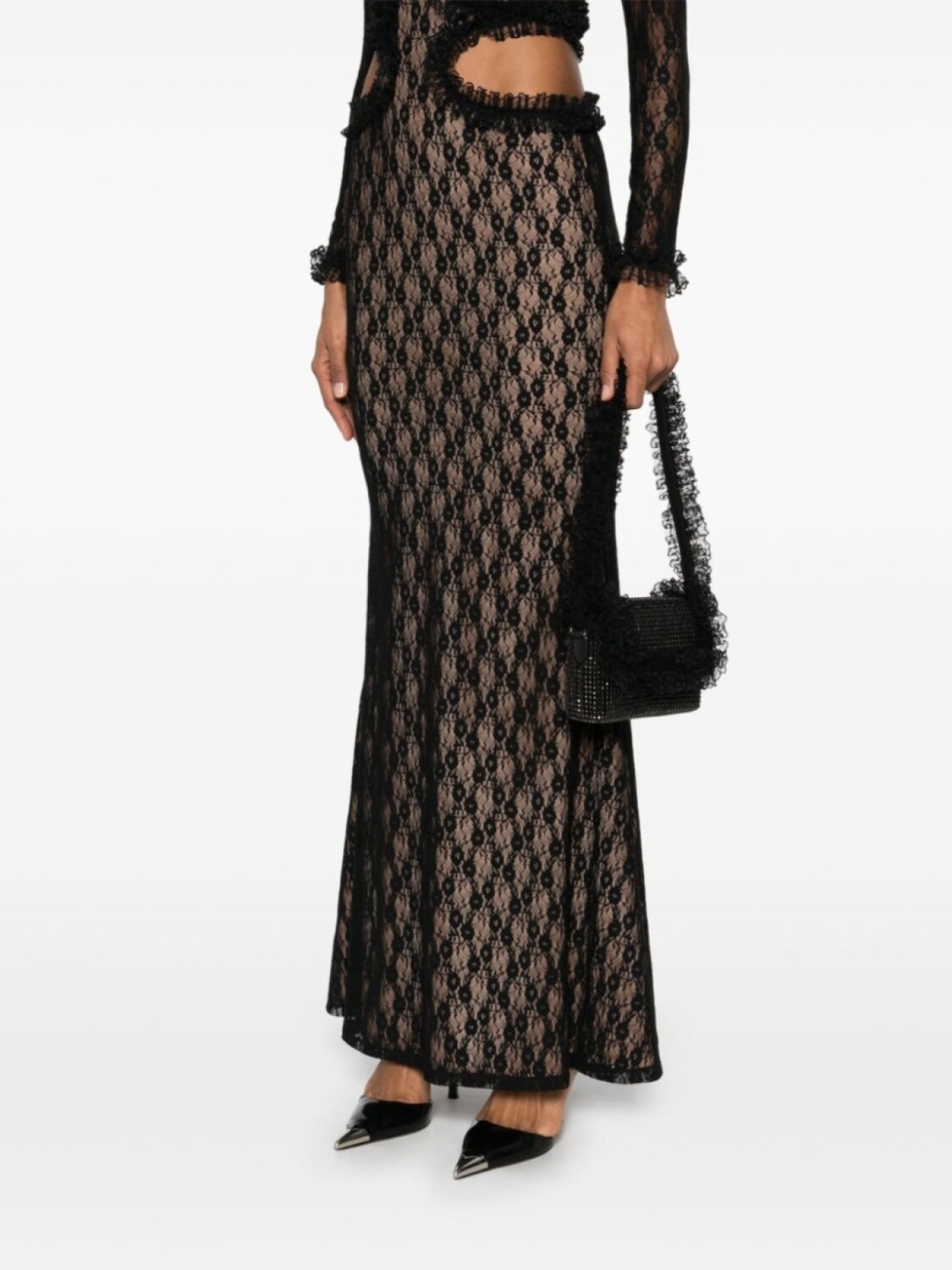 Self-Portrait сумка на плечо с кристаллами и кружевом, черный
Self-Portrait сумка на плечо с кристаллами и кружевом, черный