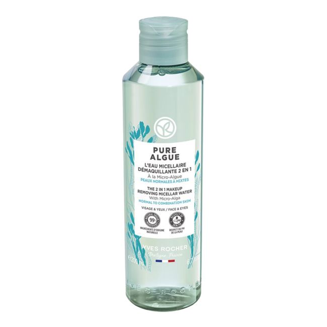 Pure Algue — мицеллярная вода 2 в 1 для снятия макияжа Yves Rocher, 200 мл 
Pure Algue — мицеллярная вода 2 в 1 для снятия макияжа Yves Rocher, 200 мл