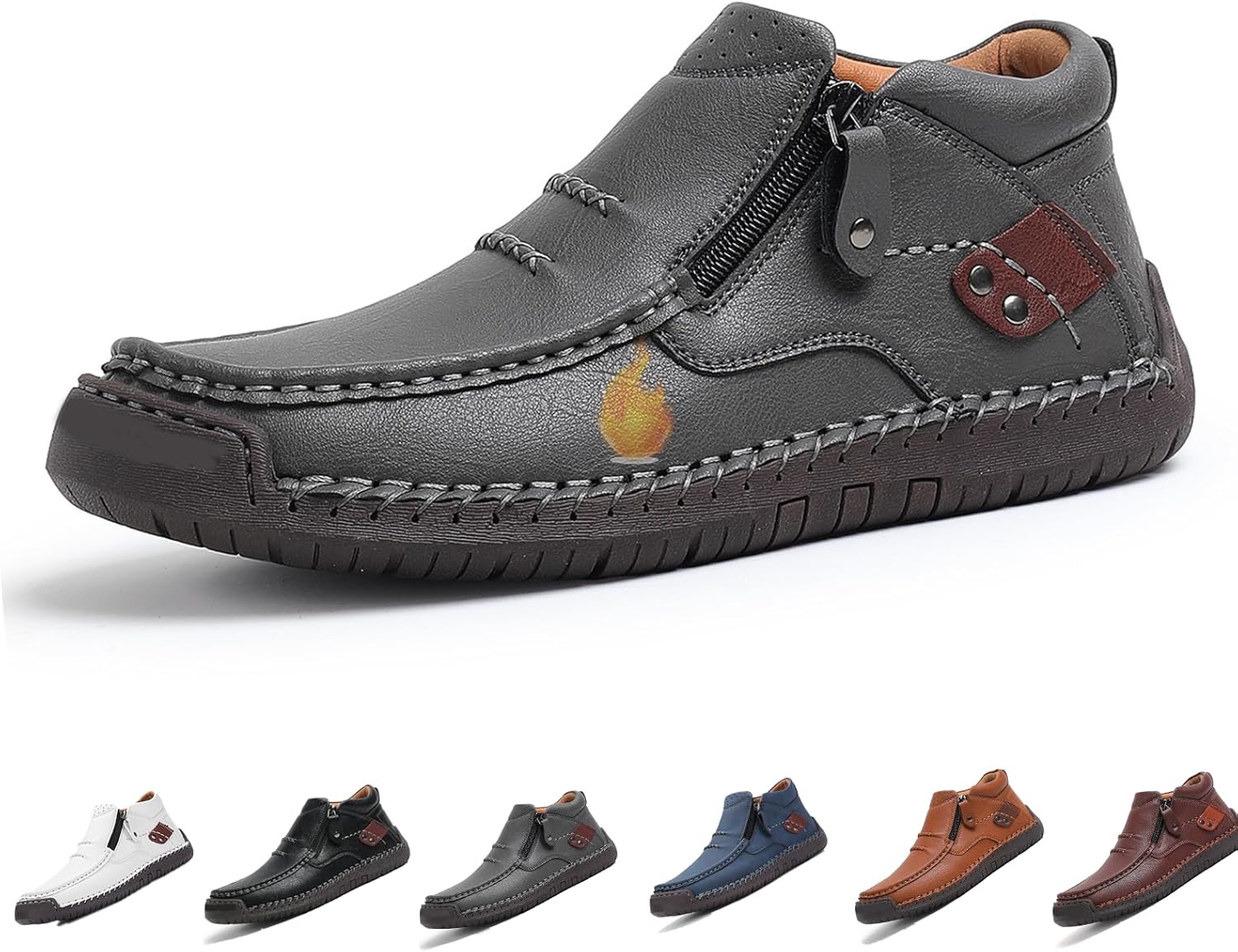 Мужские ортопедические кожаные слипоны ручной работы, водонепроницаемые ботинки с широкой носочной частью, боковой молнией, противоскользящей плоской подошвой, легкие прогулочные лоферы Generic, серый
Мужские ортопедические кожаные слипоны ручной работы, водонепроницаемые ботинки с широкой носочной частью, боковой молнией, противоскользящей плоской подошвой, легкие прогулочные лоферы Generic, серый