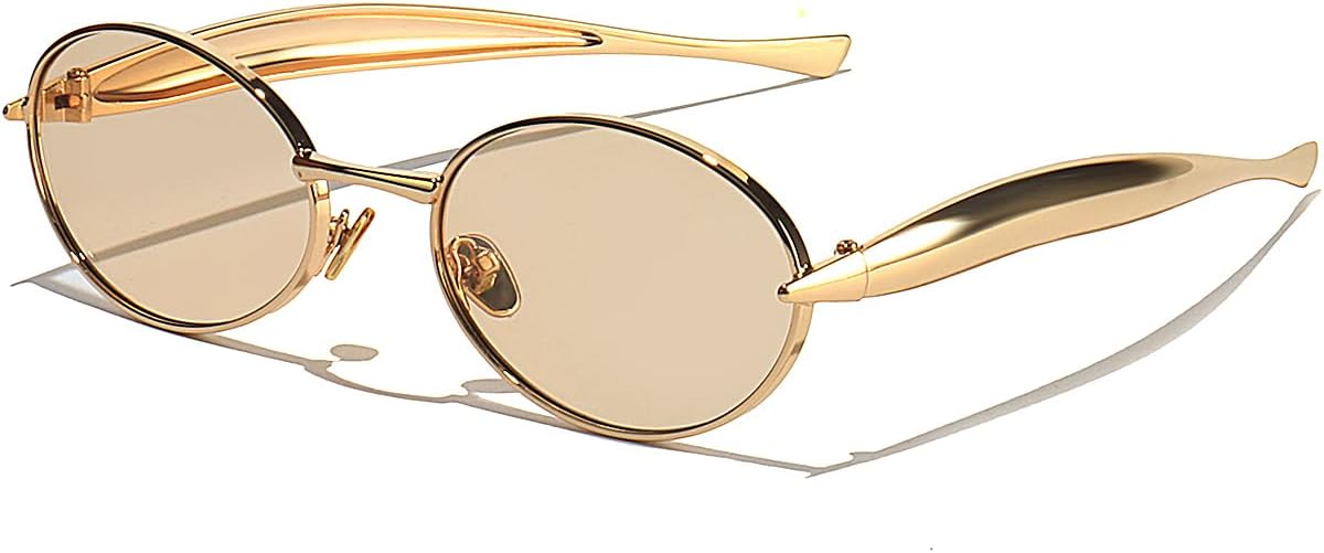 Ретро-очки овальной формы для женщин и мужчин - классические винтажные модные очки 90-х с защитой от УФ-излучения UV400, золотистая металлическая оправа GFUIARA, Gold-champagne
Ретро-очки овальной формы для женщин и мужчин - классические винтажные модные очки 90-х с защитой от УФ-излучения UV400, золотистая металлическая оправа GFUIARA, Gold-champagne