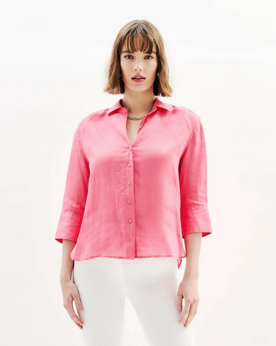 Женская рубашка с французскими рукавами из 100% льна Caroll, розовый
Женская рубашка с французскими рукавами из 100% льна Caroll, розовый