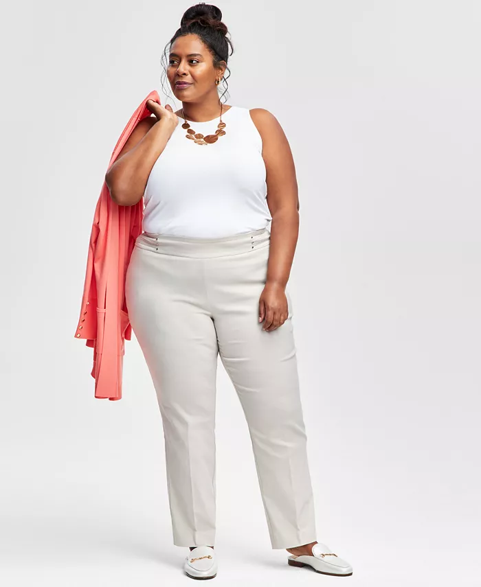 Плюс и Пети Плюс Брюки с контролем живота на резинке и зауженными штанинами JM Collection, коричневый/бежевый
Плюс и Пети Плюс Брюки с контролем живота на резинке и зауженными штанинами JM Collection, коричневый/бежевый