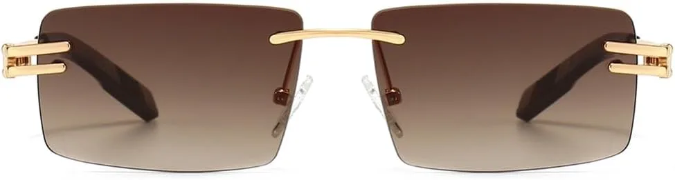 Солнцезащитные очки в стиле ретро, прямоугольные, без оправы, мужские, золотистый металл, женские, без оправы, защита от УФ-излучения UV400 VFDHN, Green Brown Lens
Солнцезащитные очки в стиле ретро, прямоугольные, без оправы, мужские, золотистый металл, женские, без оправы, защита от УФ-излучения UV400 VFDHN, Green Brown Lens