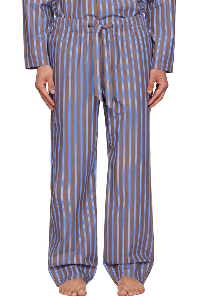 Tekla Пижамные шорты из поплина коричневого и синего цвета
Tekla Пижамные шорты из поплина коричневого и синего цвета