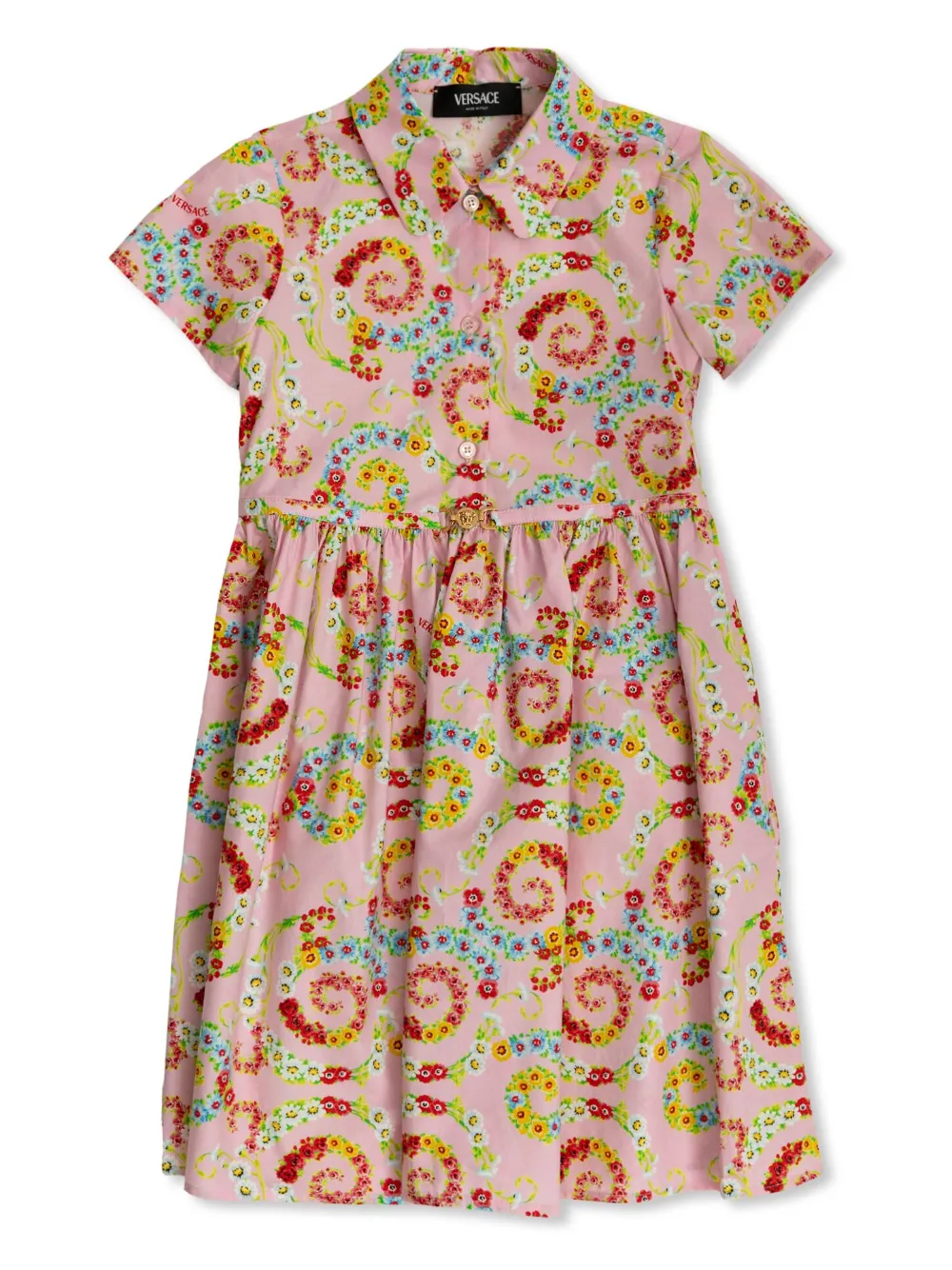 Платье-рубашка с цветочным принтом Versace Kids, розовый
Платье-рубашка с цветочным принтом Versace Kids, розовый