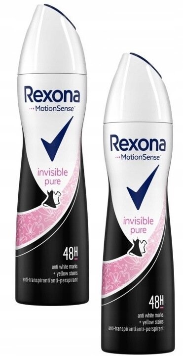 Rexona Invisible Pure, аэрозоль-антиперспирант, 2x150 мл
Rexona Invisible Pure, аэрозоль-антиперспирант, 2x150 мл