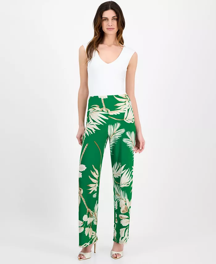 Женские принтованные брюки с высокой посадкой на резинке и широкими штанинами Anne Klein, зеленый
Женские принтованные брюки с высокой посадкой на резинке и широкими штанинами Anne Klein, зеленый