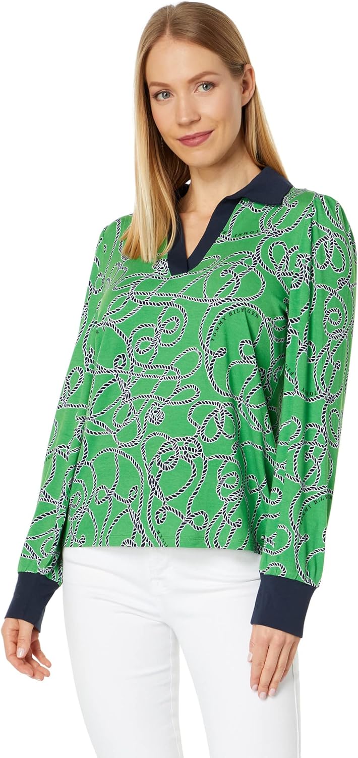 Женский топ с длинными рукавами и воротником Johnny Collar от Tommy Hilfiger, Knotty Ropes/New Leaf Multi
Женский топ с длинными рукавами и воротником Johnny Collar от Tommy Hilfiger, Knotty Ropes/New Leaf Multi