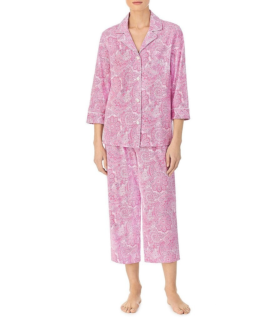 Lauren Ralph Lauren Petite Size с принтом пейсли, вязаный воротник с вырезом и рукавами 3/4, укороченный пижамный комплект, мультиколор
Lauren Ralph Lauren Petite Size с принтом пейсли, вязаный воротник с вырезом и рукавами 3/4, укороченный пижамный комплект, мультиколор