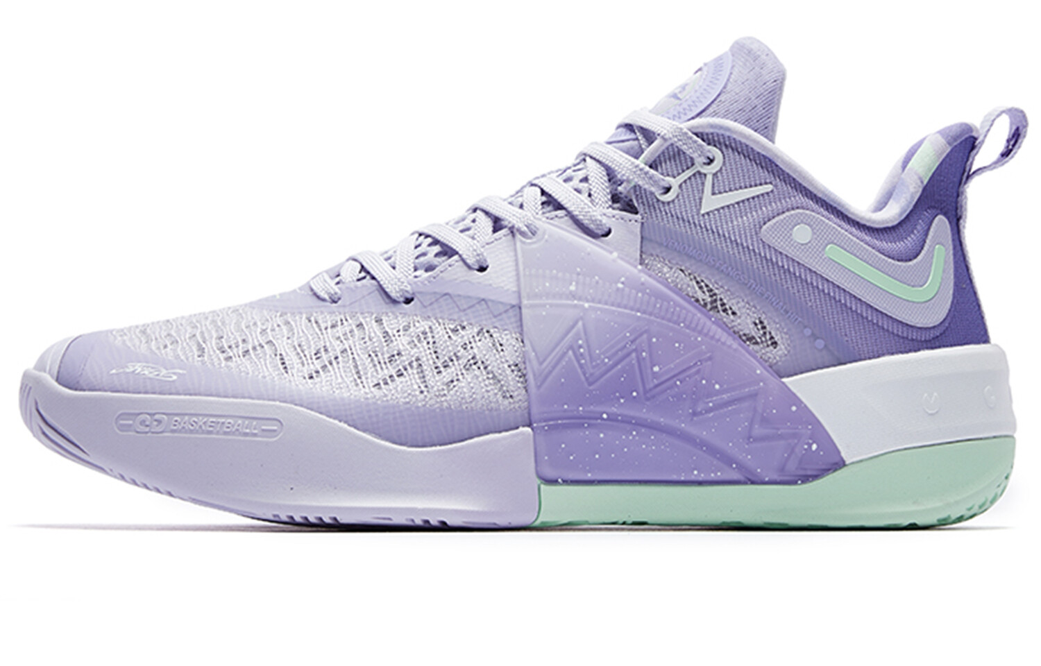 Баскетбольные кроссовки Poison Tooth PRO2.0SE мужские с низким верхом фиолетового цвета Qiaodan