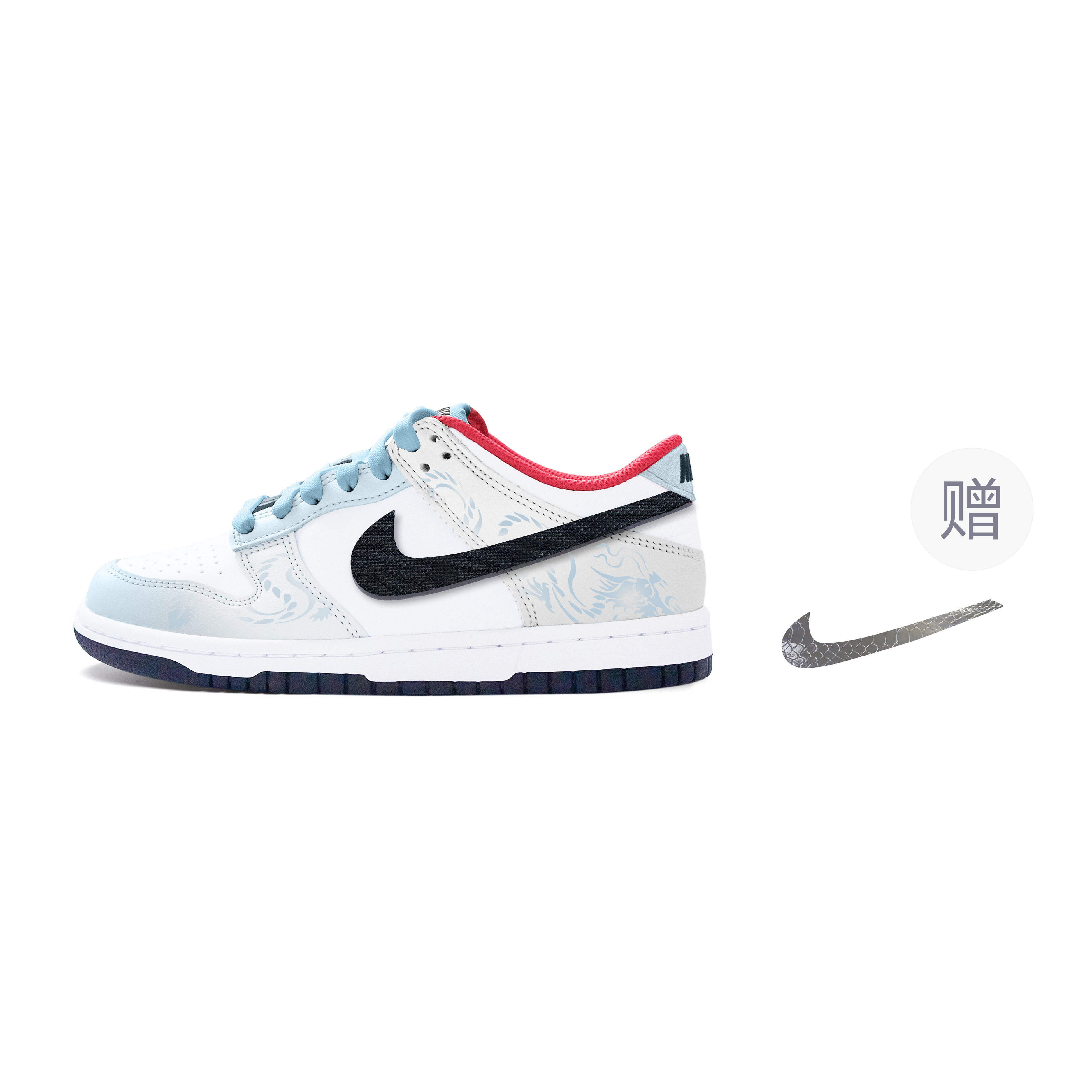 Детские кроссовки для скейтбординга Dunk «Year Of The Dragon» с низким верхом и противоскользящим покрытием для подростков Nike, Light Cyan
Детские кроссовки для скейтбординга Dunk «Year Of The Dragon» с низким верхом и противоскользящим покрытием для подростков Nike, Light Cyan