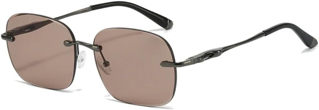 Ретро-солнцезащитные очки без оправы для женщин, модные, с прозрачными линзами с градиентом цвета океана, защита от УФ-излучения UV400. Мужские солнцезащитные очки в тренде VVTWSSW, Gun Light Brown
Ретро-солнцезащитные очки без оправы для женщин, модные, с прозрачными линзами с градиентом цвета океана, защита от УФ-излучения UV400. Мужские солнцезащитные очки в тренде VVTWSSW, Gun Light Brown