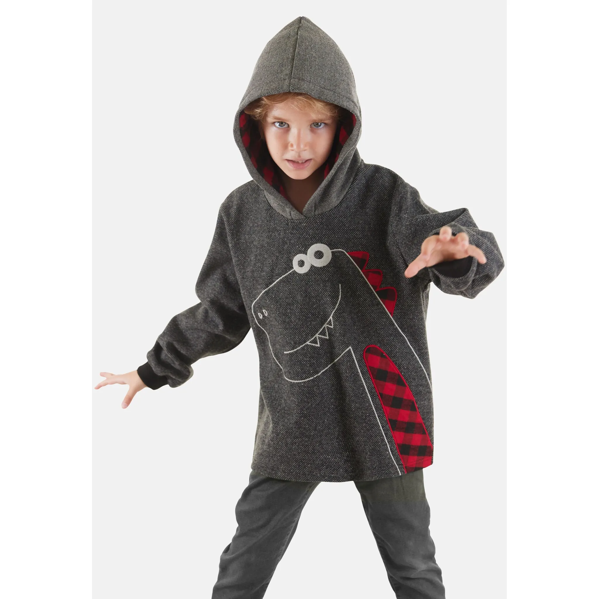 Толстовка Denokids «Check Dino» с вышивкой динозавров, антрацит
Толстовка Denokids «Check Dino» с вышивкой динозавров, антрацит