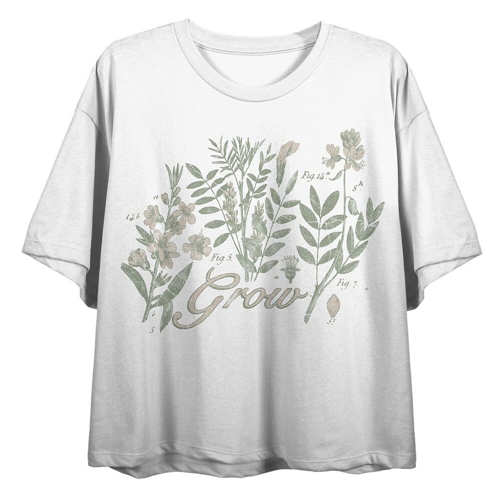 Детская винтажная футболка с рисунком ботанического роста, черный 
Детская винтажная футболка с рисунком ботанического роста, черный