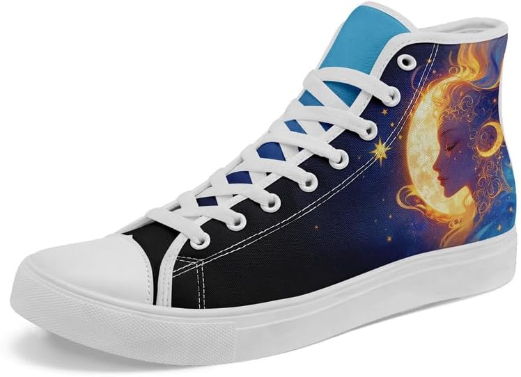 Кеды на высокой подошве Sun Moon Star из холщовой ткани для женщин и мужчин, черные и белые модные туфли, шнуровка, стильные, унисекс, для прогулок и повседневного ношения Awsole
Кеды на высокой подошве Sun Moon Star из холщовой ткани для женщин и мужчин, черные и белые модные туфли, шнуровка, стильные, унисекс, для прогулок и повседневного ношения Awsole