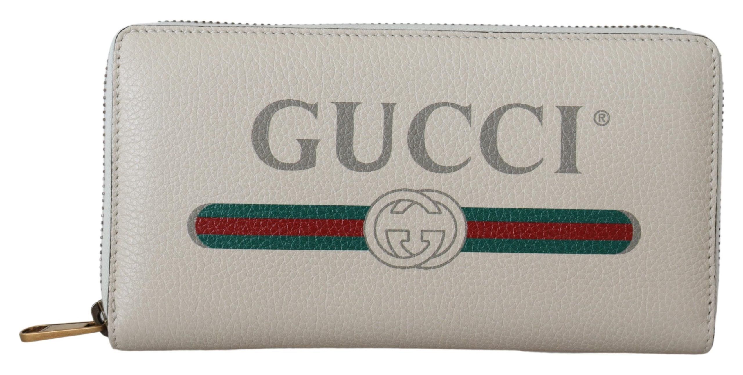 Элегантный белый кожаный кошелек на молнии Gucci 
Элегантный белый кожаный кошелек на молнии Gucci