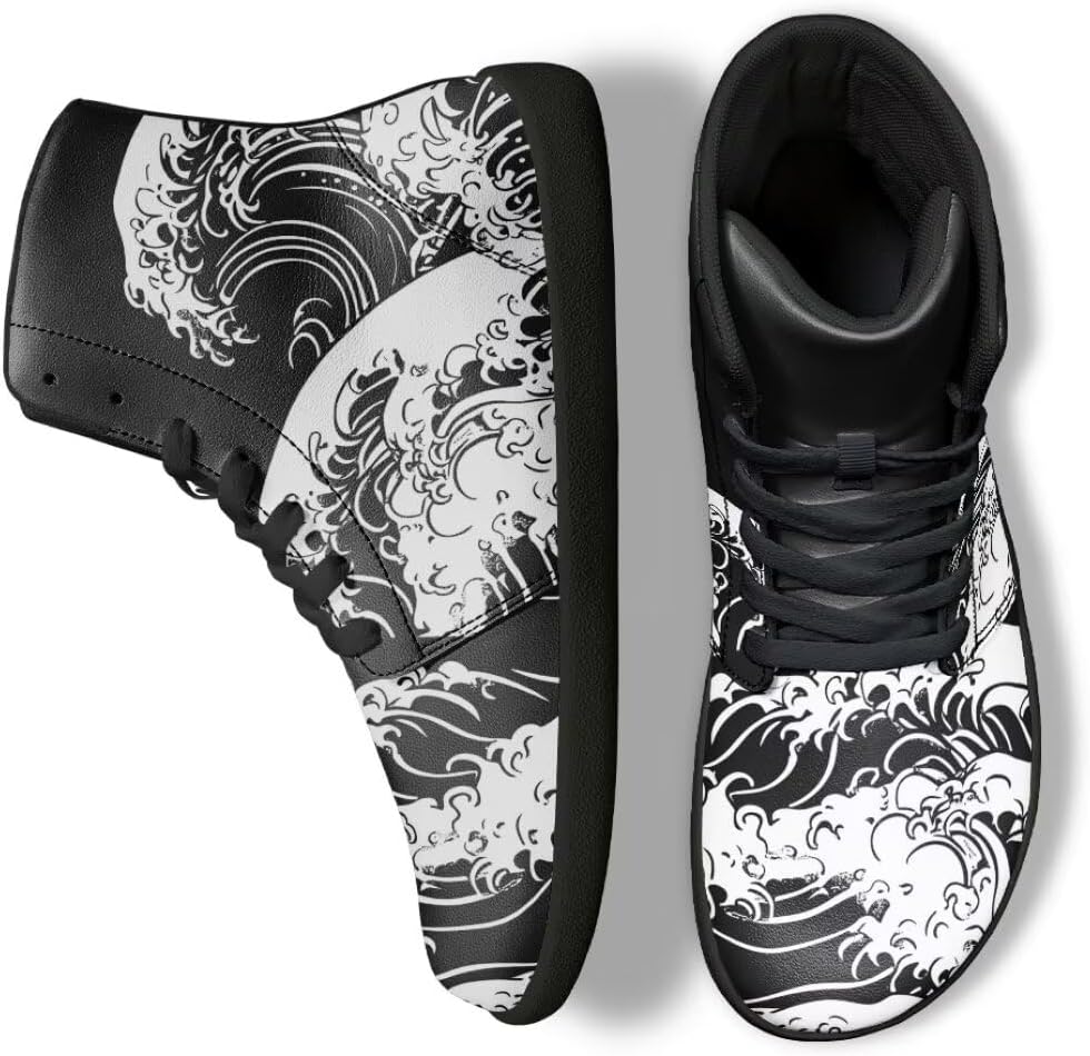 Мужские кроссовки без каблука, легкие, с широким носком, нескользящие, высокие, с нулевым перепадом высоты подошвы Getelinseng, Sea Wave Print
Мужские кроссовки без каблука, легкие, с широким носком, нескользящие, высокие, с нулевым перепадом высоты подошвы Getelinseng, Sea Wave Print