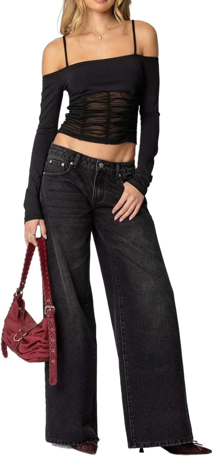 Женские джинсы с бантом в стиле Y2k, широкие и свободные, с низкой посадкой
Женские джинсы с бантом в стиле Y2k, широкие и свободные, с низкой посадкой