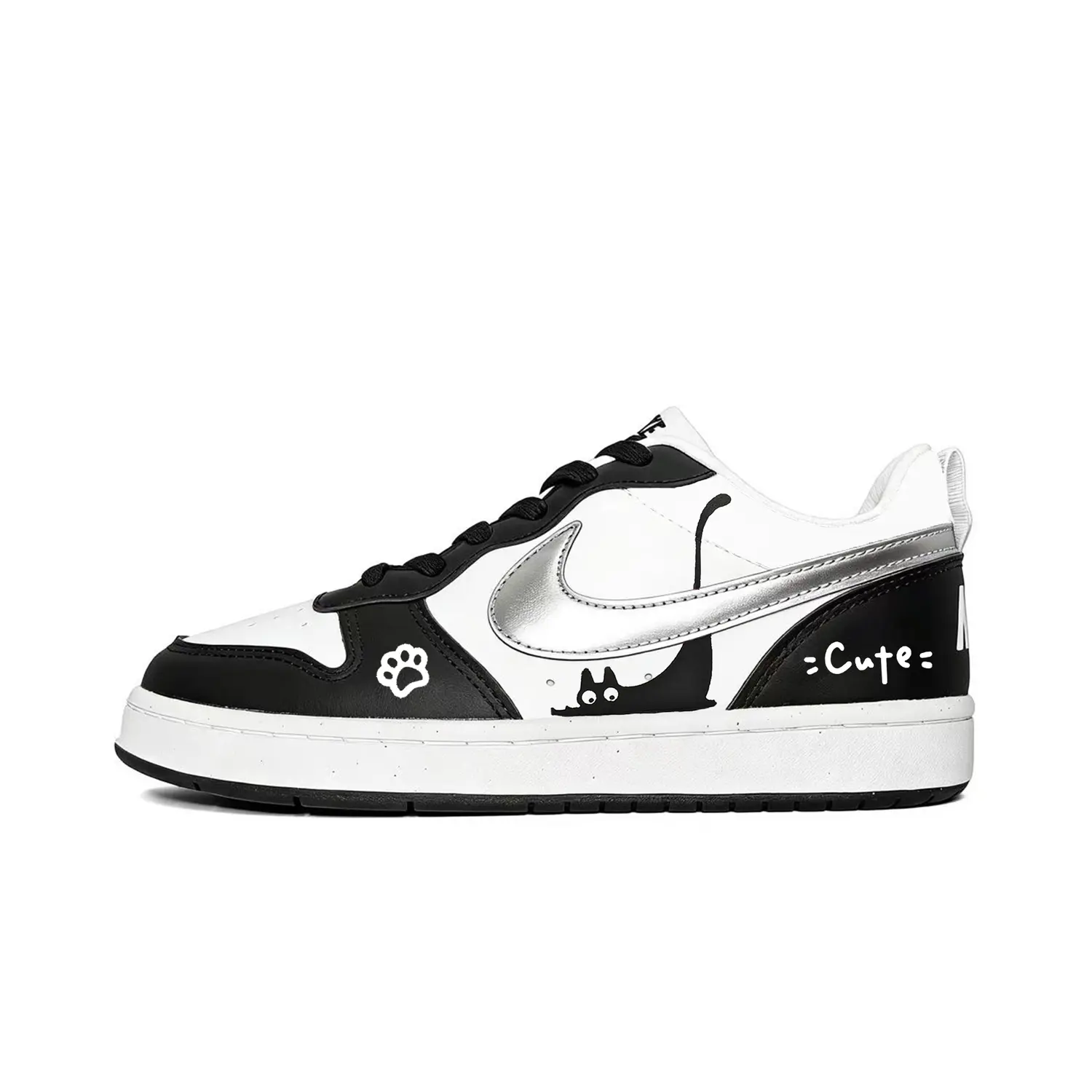 Nike Детские низкие скейтбордистские кроссовки Court Borough Silver Cat из синтетической кожи с противоскользящим и износостойким покрытием
Nike Детские низкие скейтбордистские кроссовки Court Borough Silver Cat из синтетической кожи с противоскользящим и износостойким покрытием