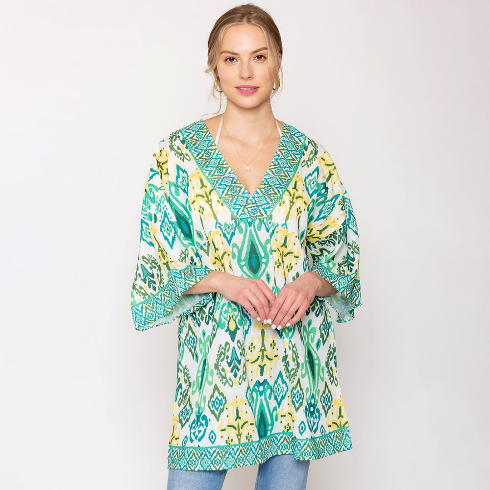 Пончо с принтом икат TRUEDAMES, зеленый
Пончо с принтом икат TRUEDAMES, зеленый