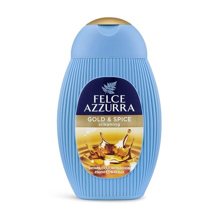 Гель для душа Felce Gold and Spices Silkening Essence с фруктовыми и ароматическими нотками, 8,4 унции, Azzurra 
Гель для душа Felce Gold and Spices Silkening Essence с фруктовыми и ароматическими нотками, 8,4 унции, Azzurra