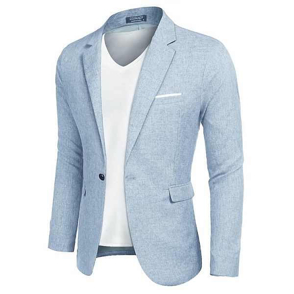 Мужской блейзер casual slim fit однобортный спортивный пиджак Coofandy, Light Blue
Мужской блейзер casual slim fit однобортный спортивный пиджак Coofandy, Light Blue