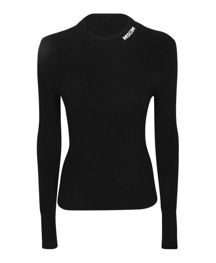 Эластичный пуловер в рубчик Msgm, черный
Эластичный пуловер в рубчик Msgm, черный