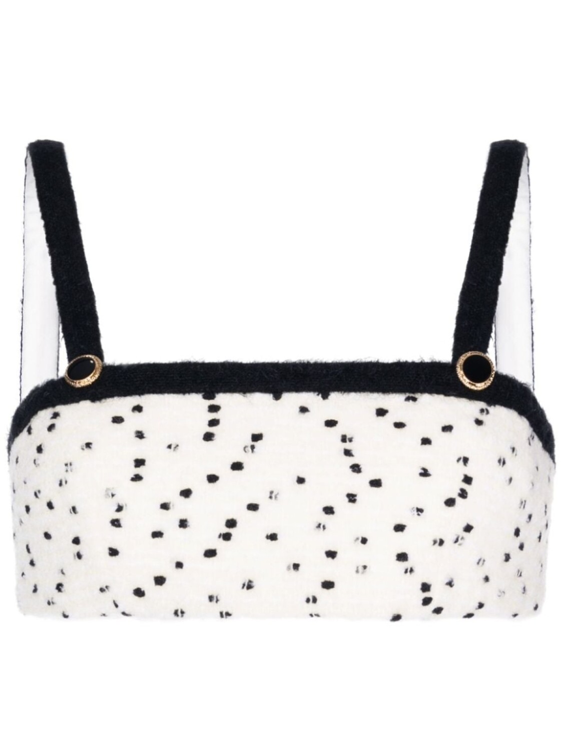 Укороченный топ из смесовой шерсти Alessandra Rich, бежевый 
Укороченный топ из смесовой шерсти Alessandra Rich, бежевый