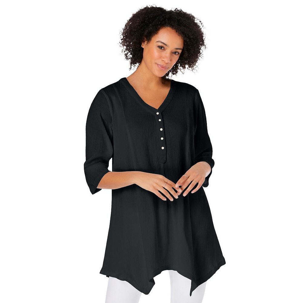 Женщина в женской тунике Henley с платком больших размеров Woman Within, черный
Женщина в женской тунике Henley с платком больших размеров Woman Within, черный