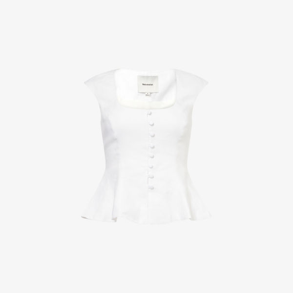 Топ Reformation Паолина льняной с кокеткой, белый
Топ Reformation Паолина льняной с кокеткой, белый