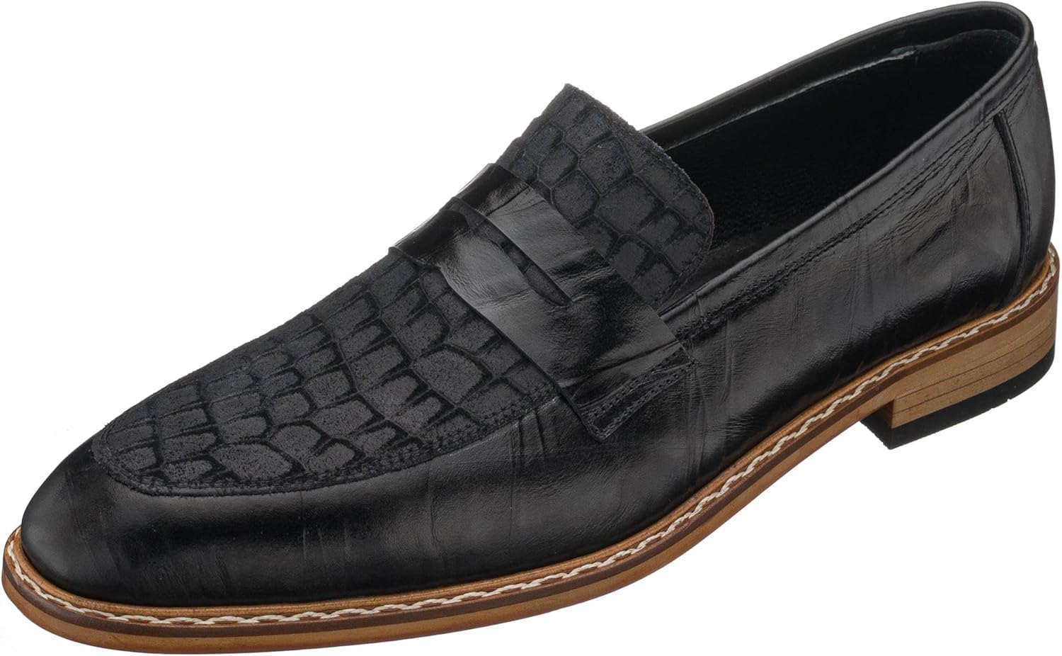 Мужские черные лоферы DALGALA из кожи с тиснением под крокодила, ручной работы, мужские классические туфли дерби
Мужские черные лоферы DALGALA из кожи с тиснением под крокодила, ручной работы, мужские классические туфли дерби