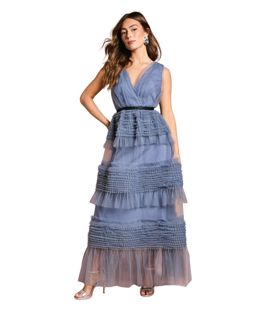 Женское длинное платье-макси без рукавов из сетчатой ткани с запахом Coast, Blue
Женское длинное платье-макси без рукавов из сетчатой ткани с запахом Coast, Blue