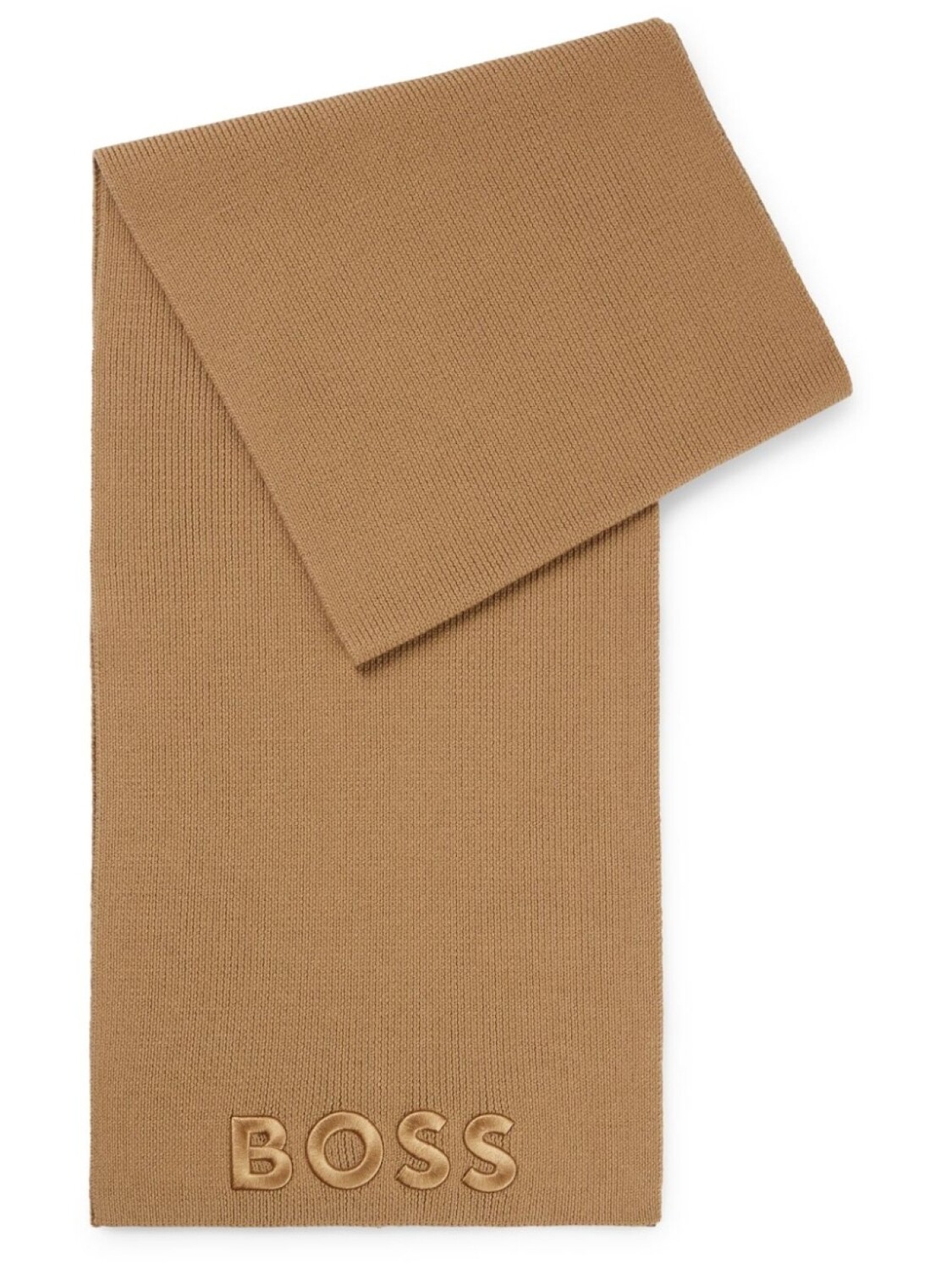 BOSS шарф из вирджинской шерсти с вышитым логотипом, нейтральный цвет 
BOSS шарф из вирджинской шерсти с вышитым логотипом, нейтральный цвет