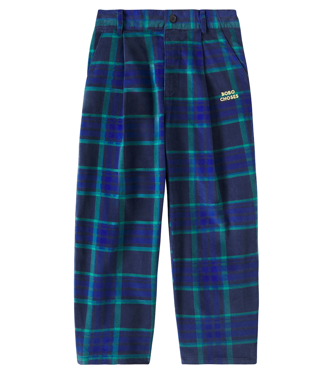Клетчатые брюки из хлопкового бархата Bobo Choses, синий 
Клетчатые брюки из хлопкового бархата Bobo Choses, синий