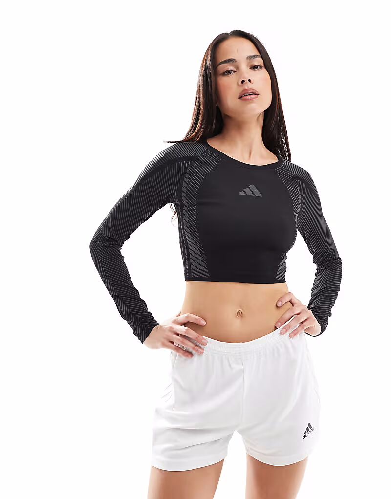 Бесшовный топ с длинными рукавами Adidas Training черного цвета Adidas Performance
Бесшовный топ с длинными рукавами Adidas Training черного цвета Adidas Performance