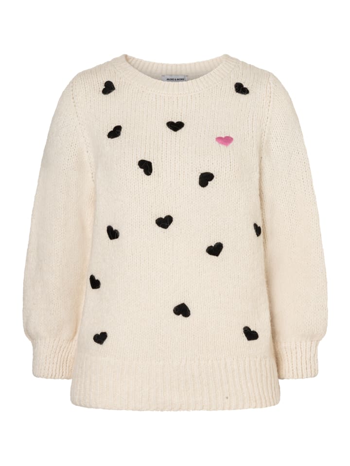 More & More Милый вязаный свитер с рукавами 3/4, с сердечками кремового цвета
More & More Милый вязаный свитер с рукавами 3/4, с сердечками кремового цвета