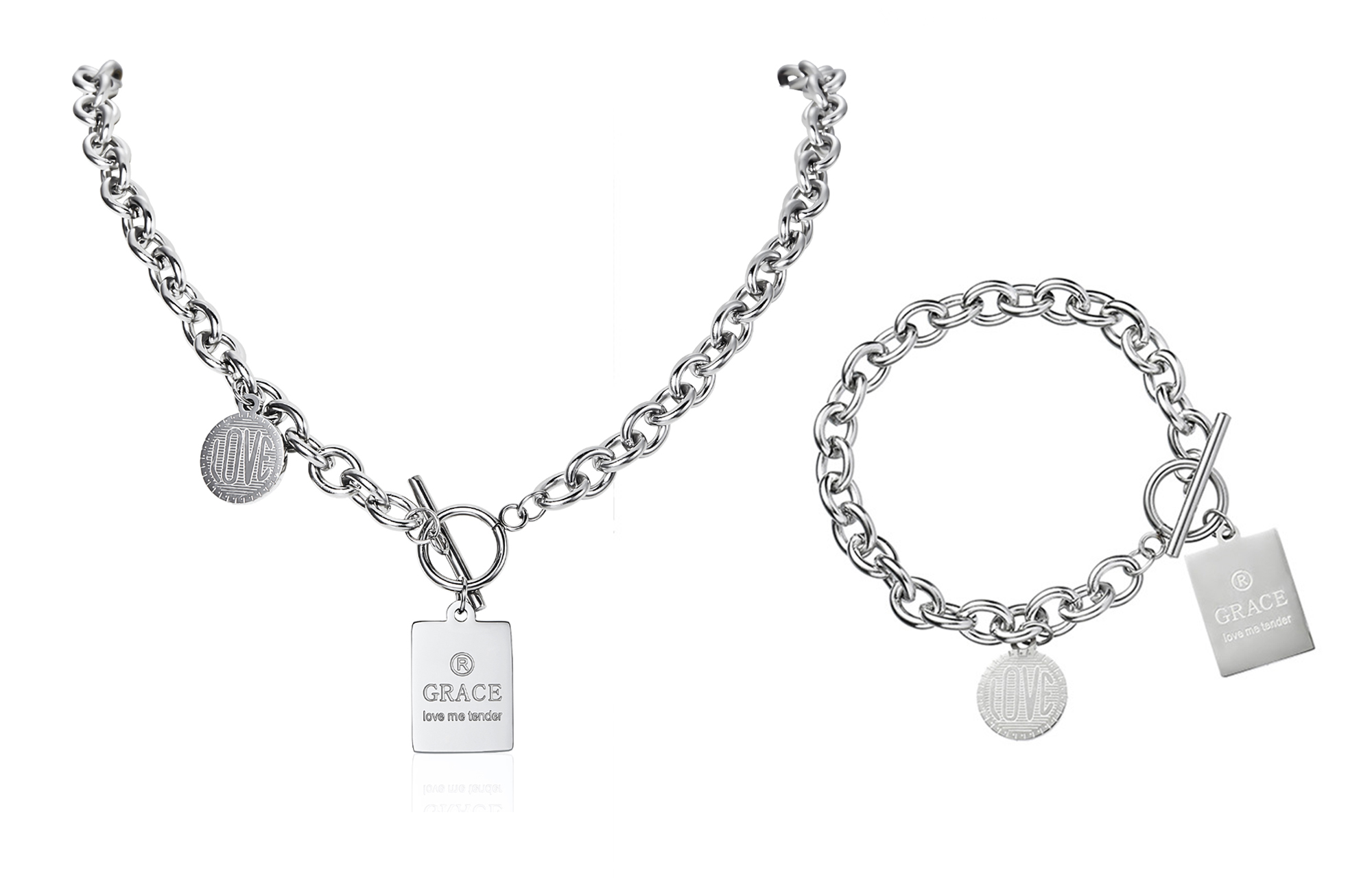 Титановая стальная цепь унисекс Zeroline, Puppy Tag Necklace + Bracelet
Титановая стальная цепь унисекс Zeroline, Puppy Tag Necklace + Bracelet
