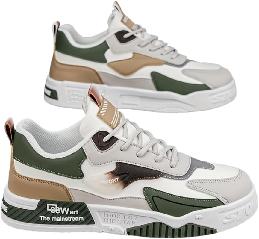 Мужские модные кроссовки для скейтборда - удобные, прочные кроссовки на шнуровке с противоскользящей подошвой для улицы, походов и повседневной носки Hhhchpm, белый/зеленый
Мужские модные кроссовки для скейтборда - удобные, прочные кроссовки на шнуровке с противоскользящей подошвой для улицы, походов и повседневной носки Hhhchpm, белый/зеленый