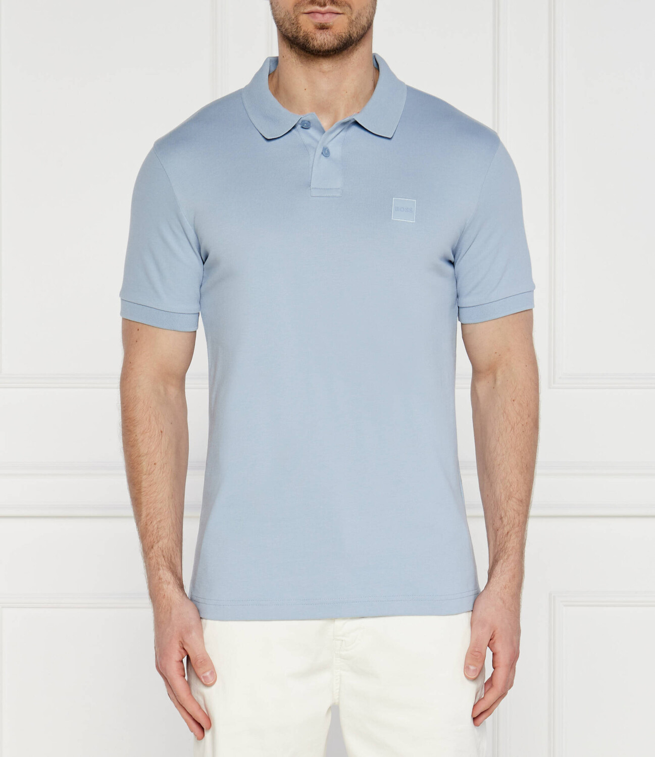 Поло BOSS ORANGE PASSENGER Slim Fit stretch, небесно-голубой 
Поло BOSS ORANGE PASSENGER Slim Fit stretch, небесно-голубой