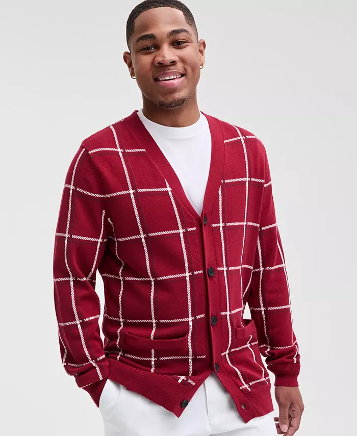 Мужской кардиган из хлопка в клетку Windowpane Club Room, красный
Мужской кардиган из хлопка в клетку Windowpane Club Room, красный