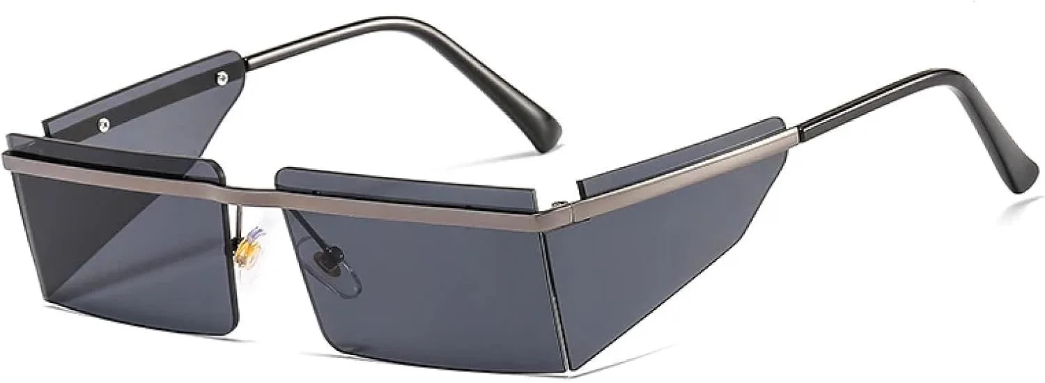 Маленькие солнцезащитные очки без оправы для женщин, модные панк-очки, мужские ретро-очки, прямоугольные, защита от УФ-излучения UV400 TVTBBVV, C2 Gun-black
Маленькие солнцезащитные очки без оправы для женщин, модные панк-очки, мужские ретро-очки, прямоугольные, защита от УФ-излучения UV400 TVTBBVV, C2 Gun-black