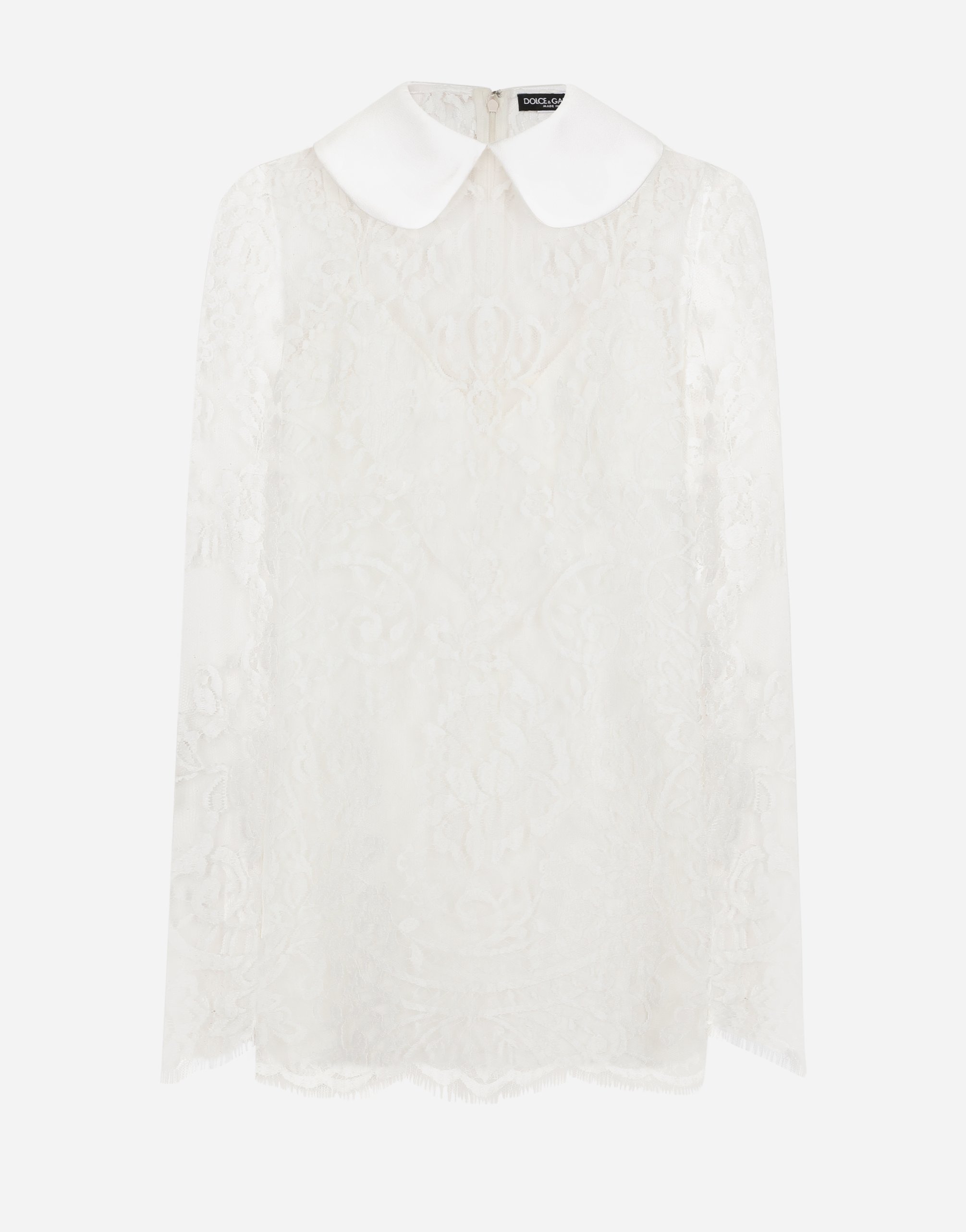 Короткое кружевное платье с атласным воротником Dolce & Gabbana, белый
Короткое кружевное платье с атласным воротником Dolce & Gabbana, белый